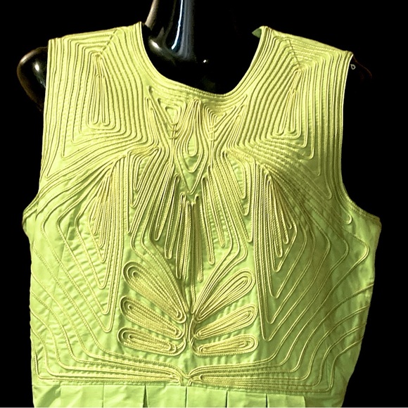 NWOT H&M Conscious Collection green dress w/ embroidery, sz 12 - Picture 1 of 4